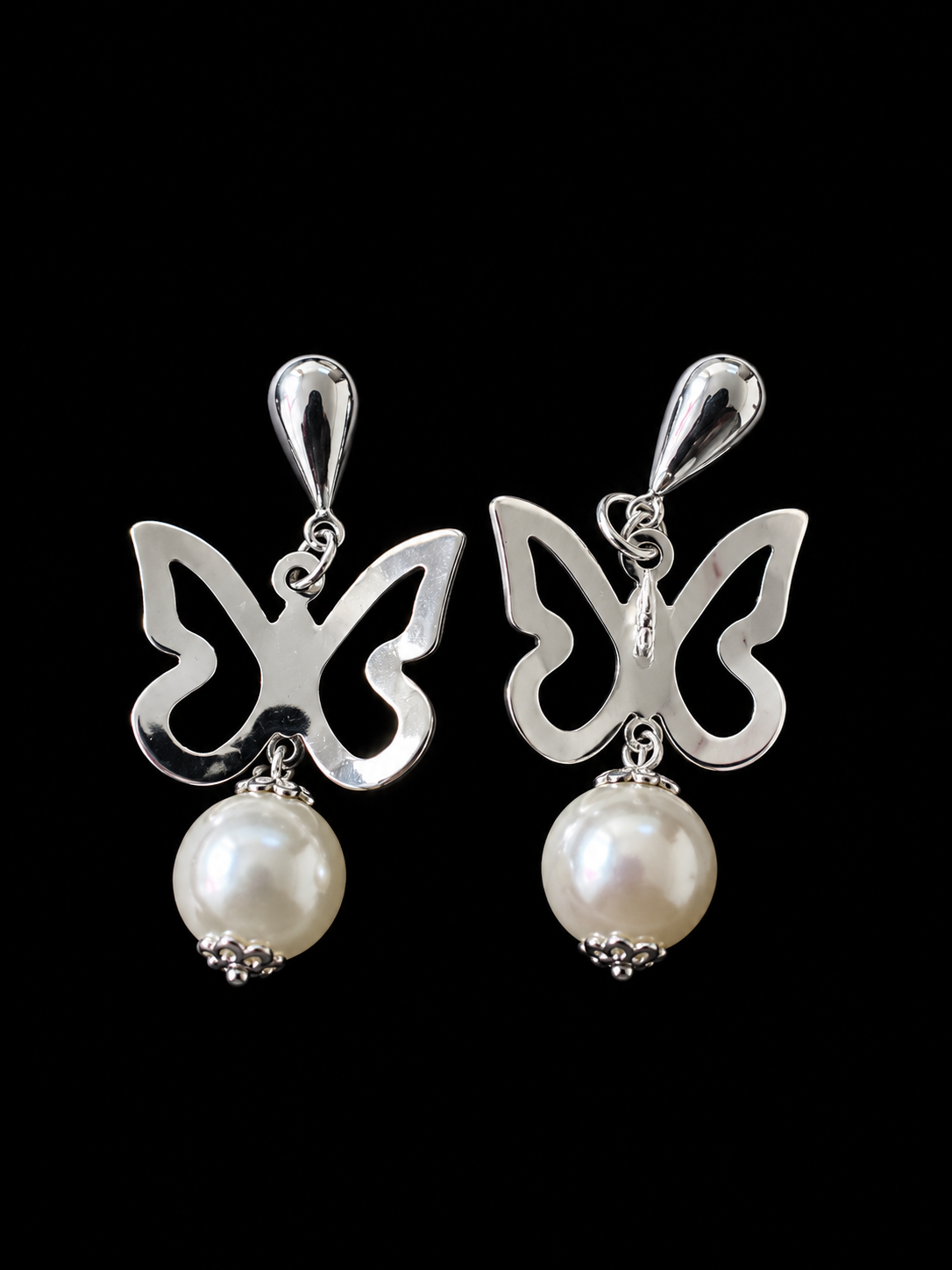 Aros mariposa con perla
