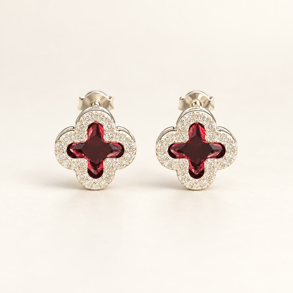 Aros vancleef rojo con circones