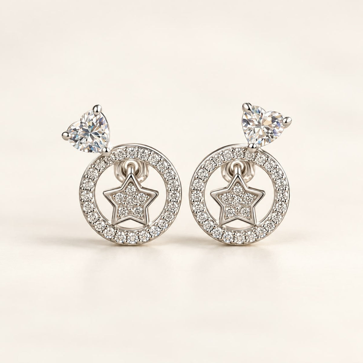 Aros estrellas con circones