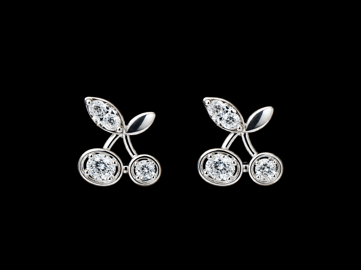 Aros cereza con circones grandes