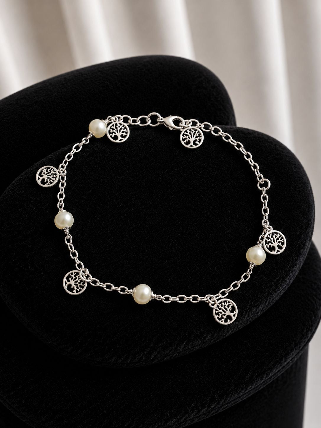 Pulsera perlas con arboles de la vida