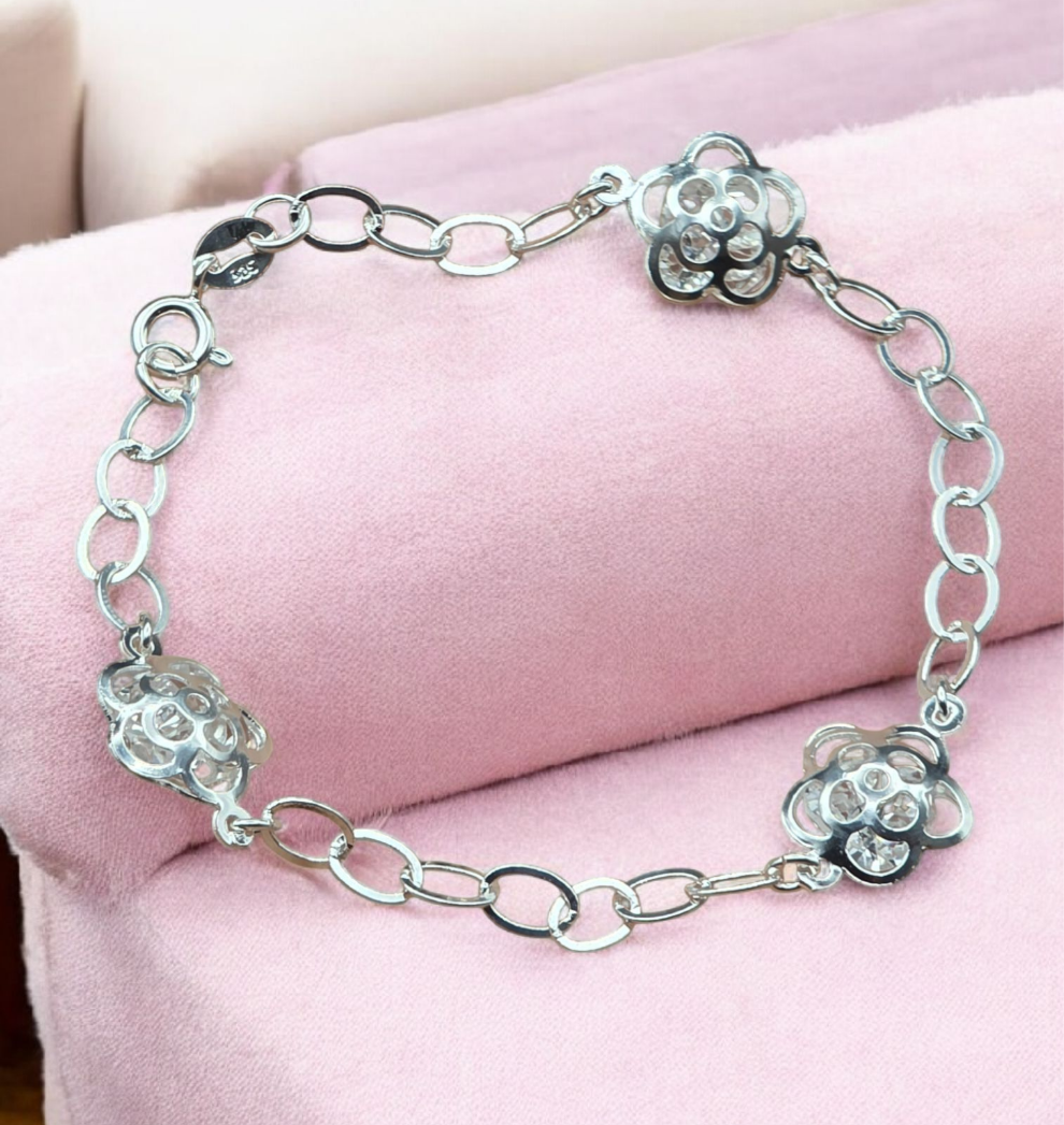 Pulsera flor blanca