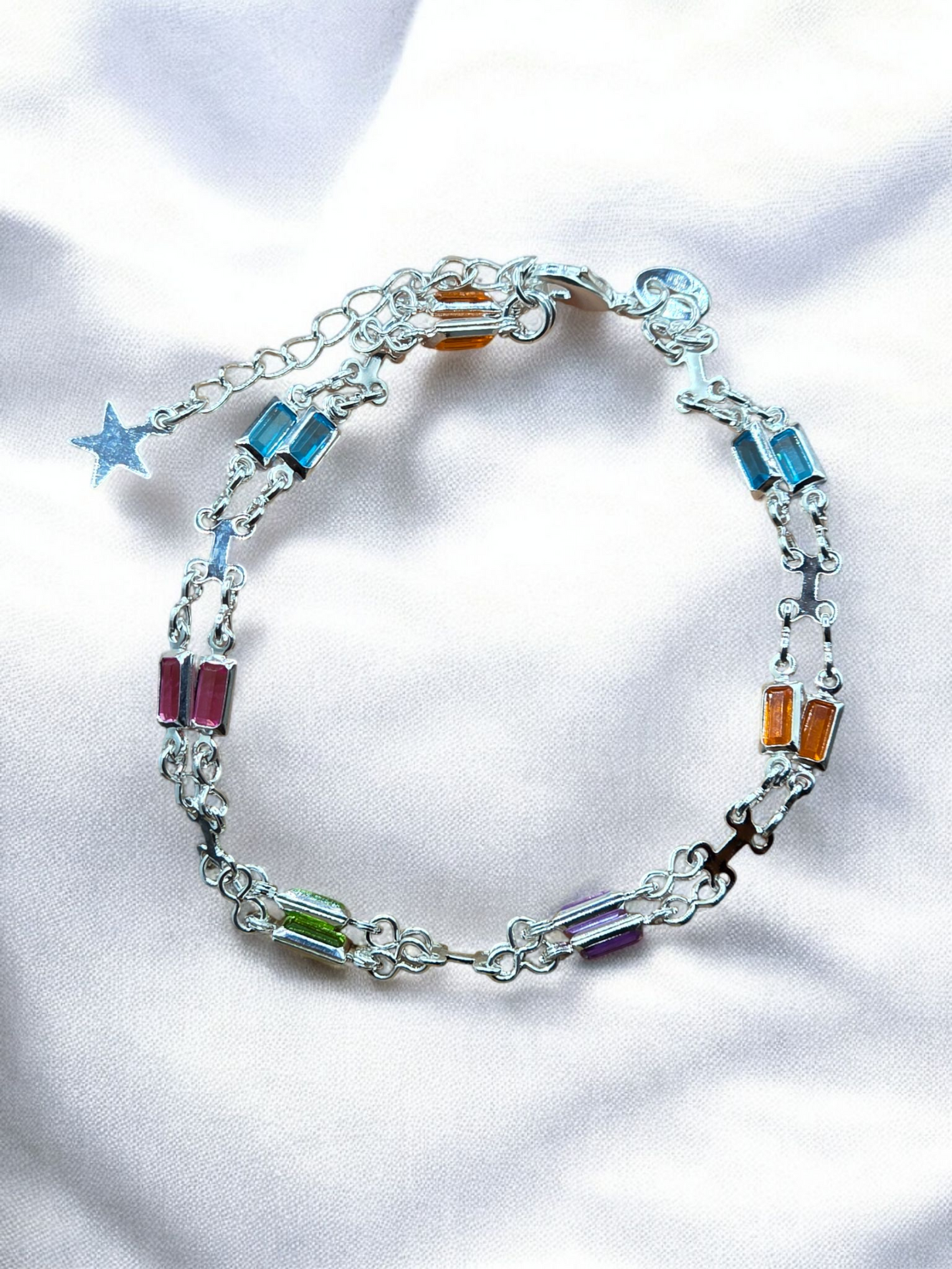 Pulsera rectángulos de colores doble