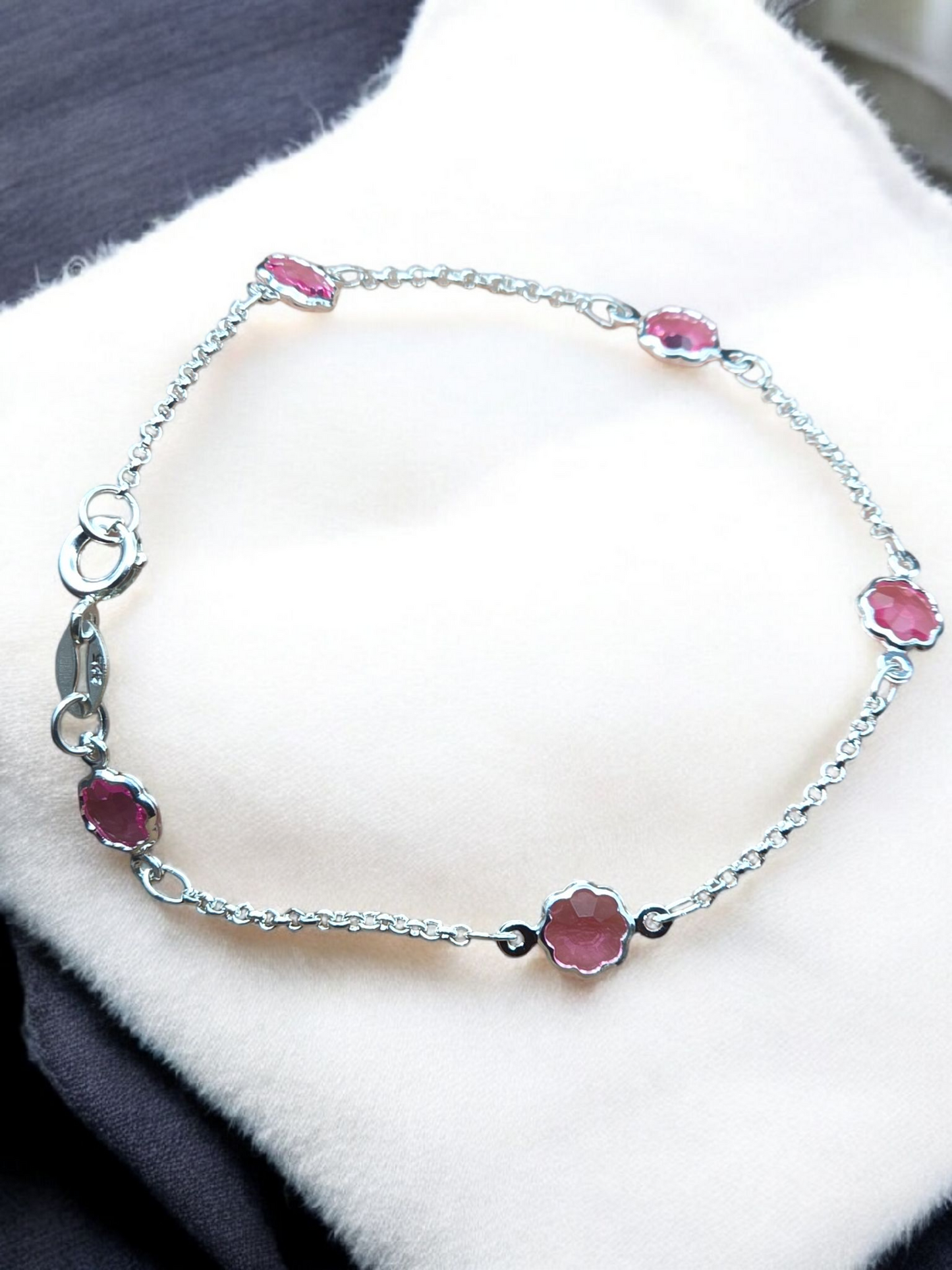 Pulsera piedras rosa