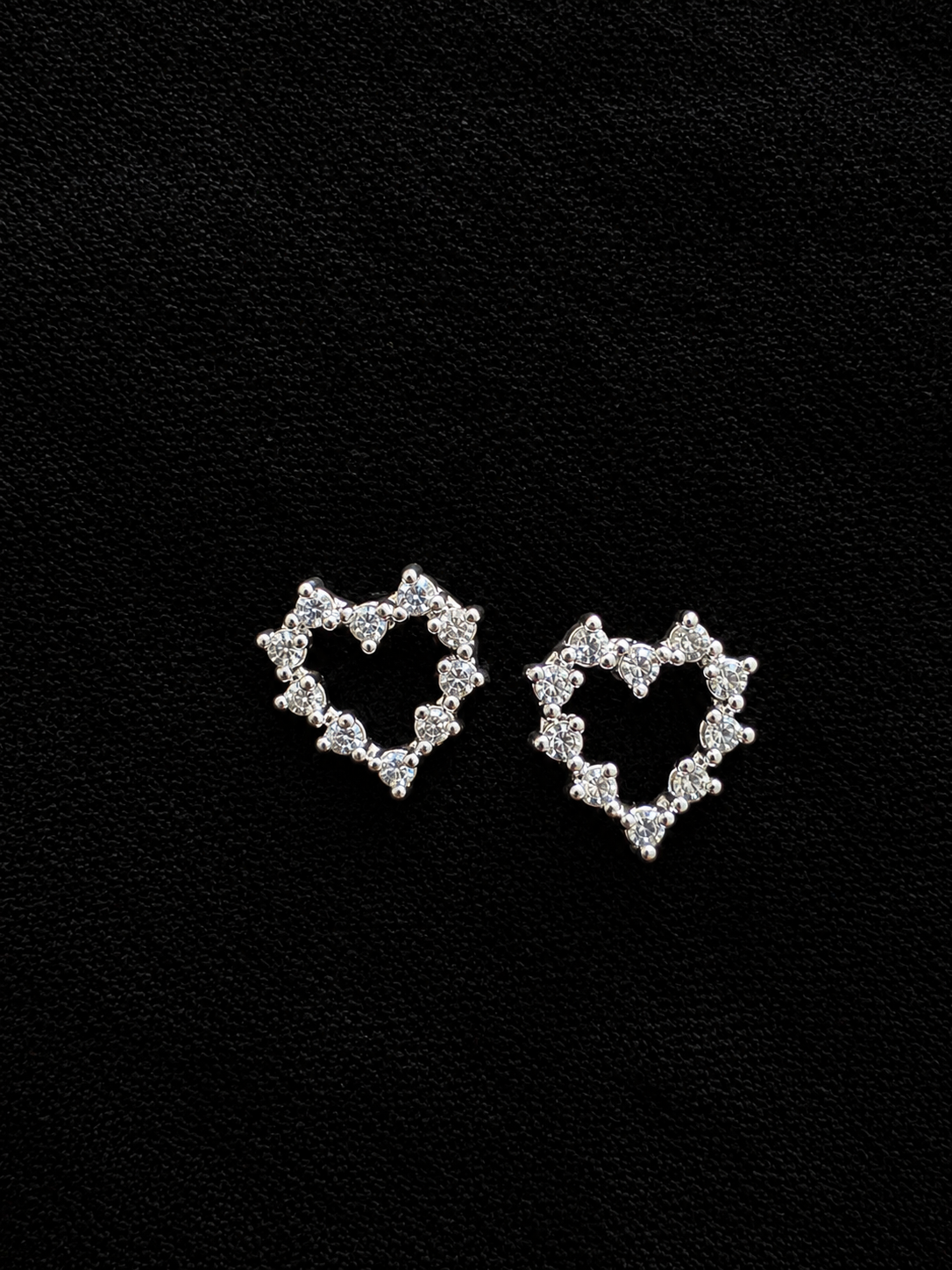 Aros corazón con circones espinados