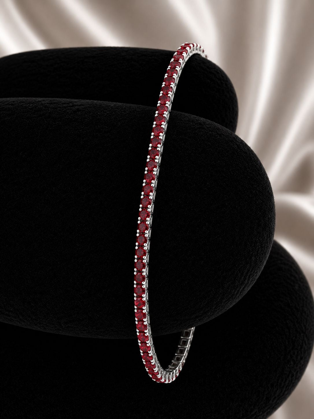 Pulsera ajustable circon rojo
