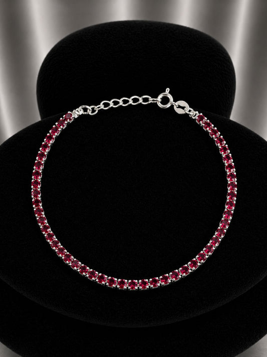 Pulsera tennis pelotitas rojas