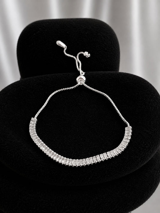 Pulsera tennis blanco ajustable