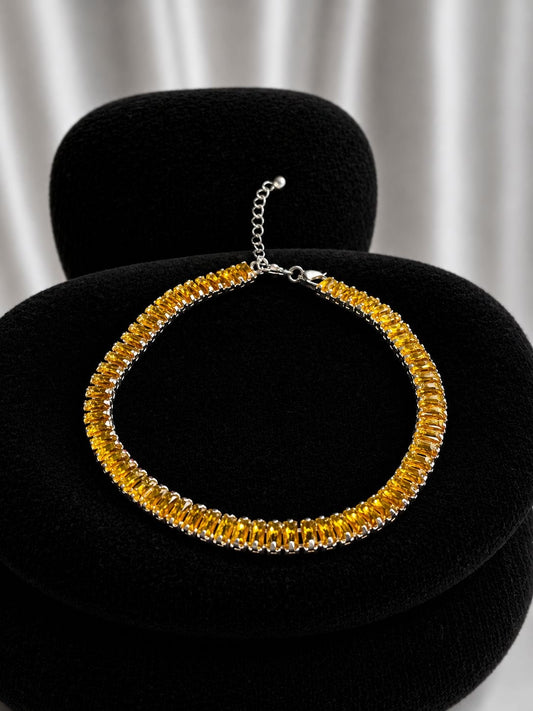 Pulsera tennis circones amarillo