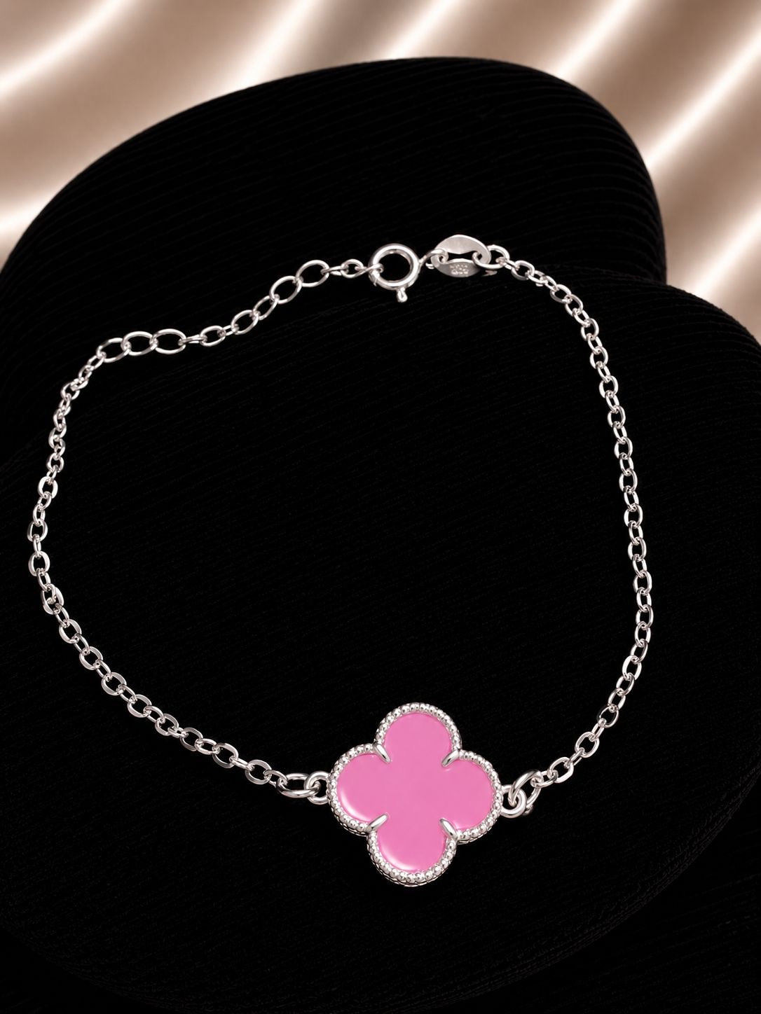 Pulsera vancleef rosa con resina