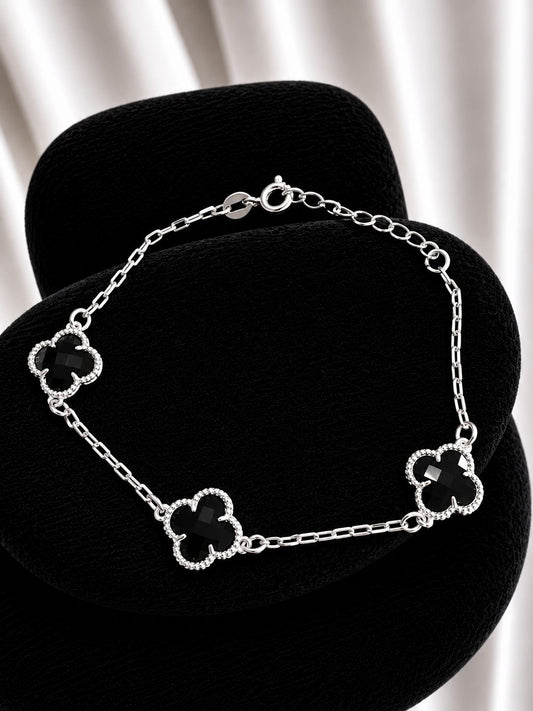 Pulsera triple vancleef negro