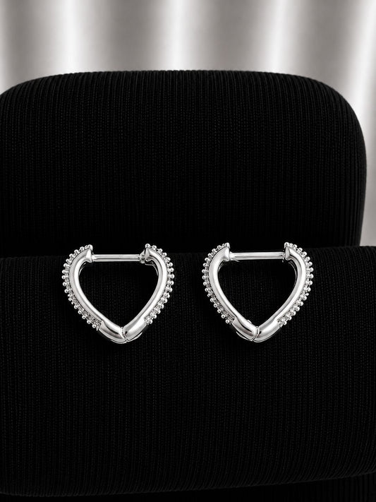 Aros corazones con circones