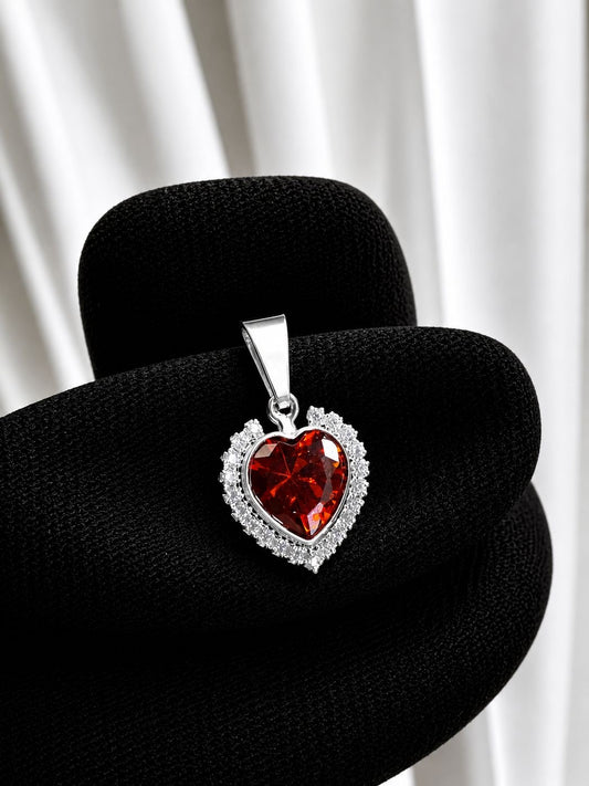 Medalla corazón rojo con circones