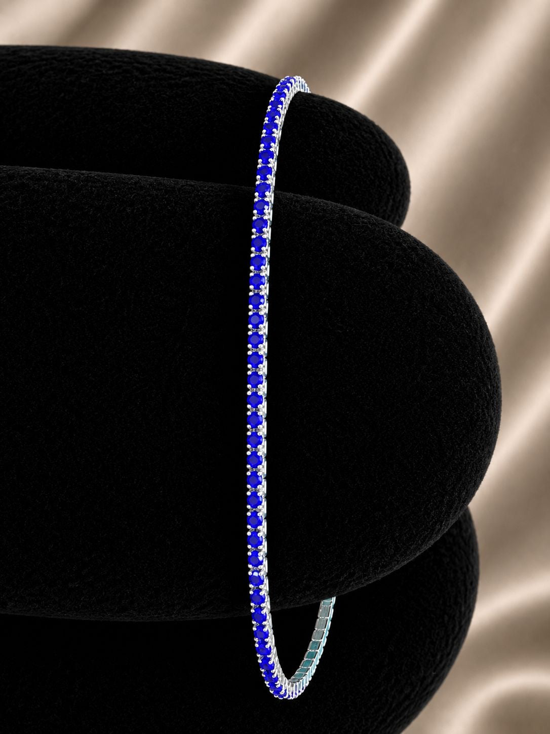 Pulsera ajustable circon azul fuerte