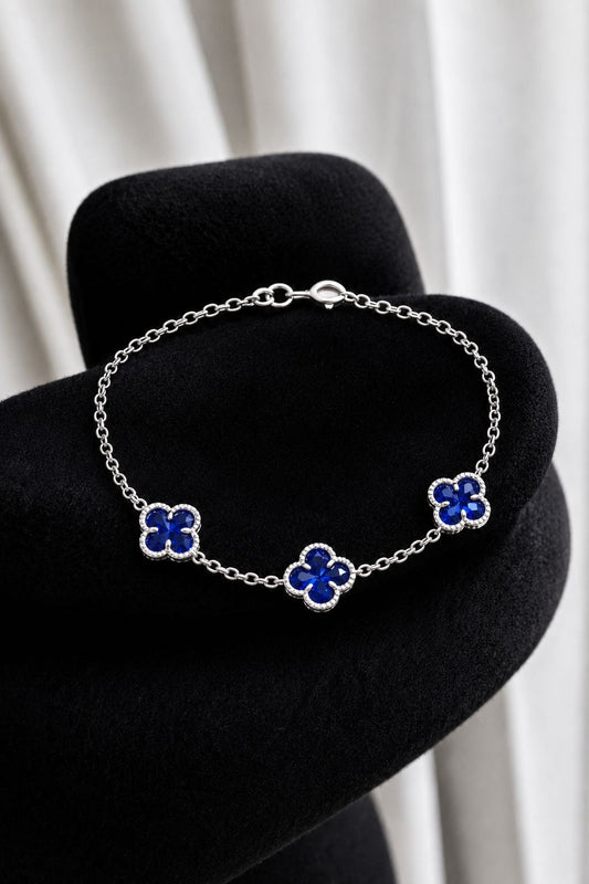 Pulsera triple vancleef cristal azul