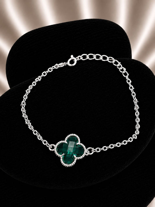 Pulsera vancleef cristal verde oscuro