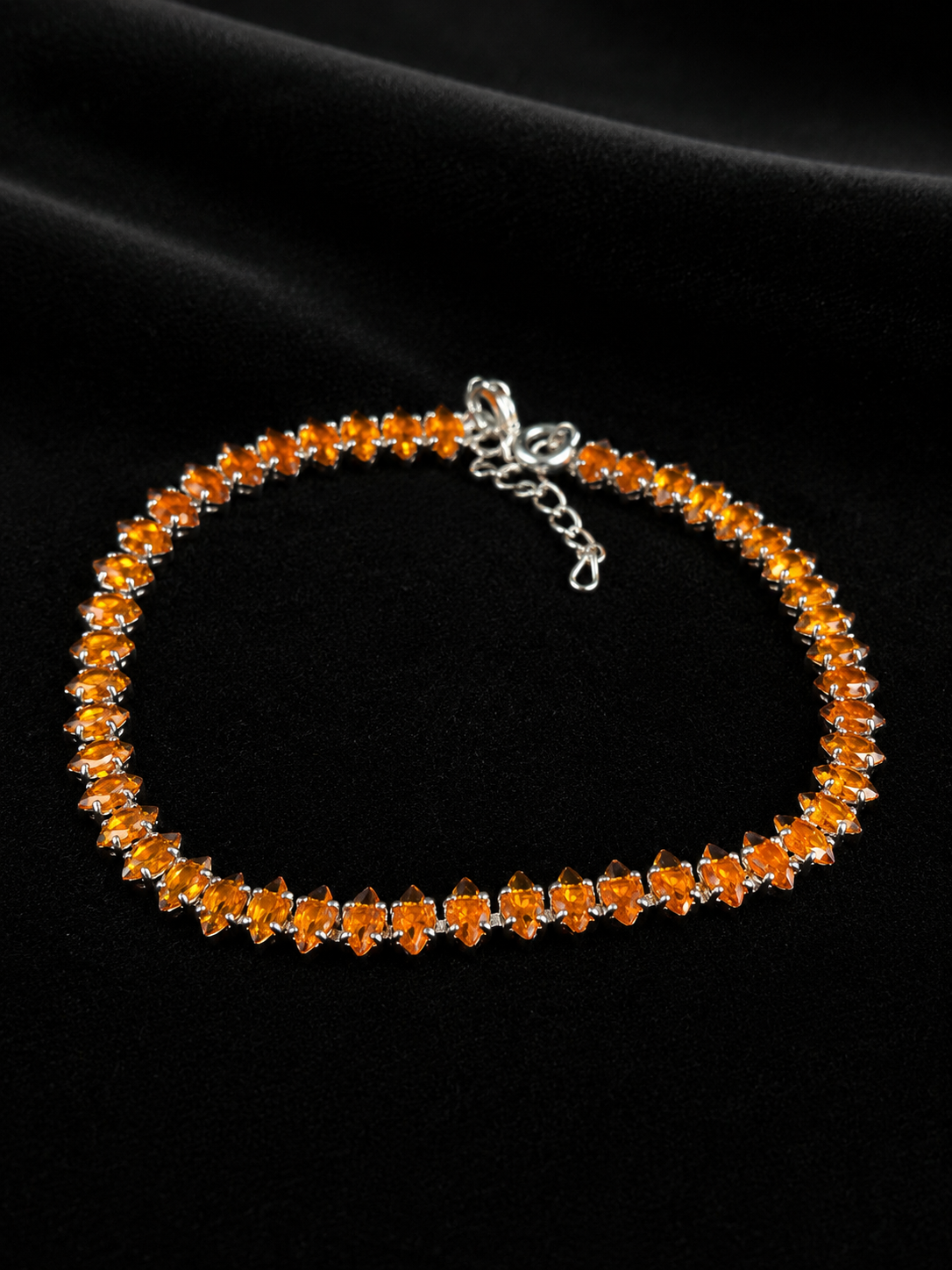 Pulsera tennis circon naranjo espinada