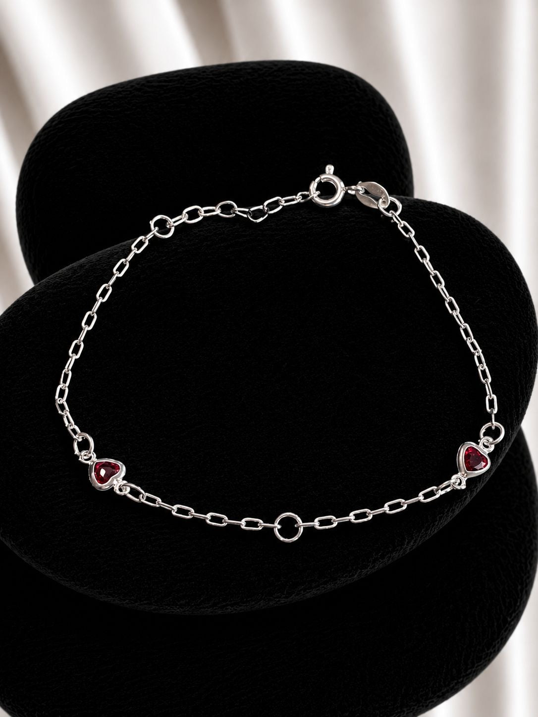 Pulsera corazones con eslabones