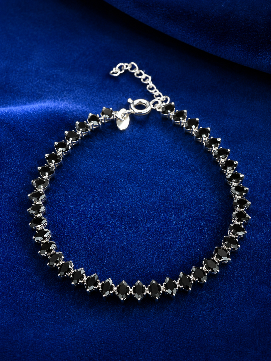 Pulsera tennis negra espinada