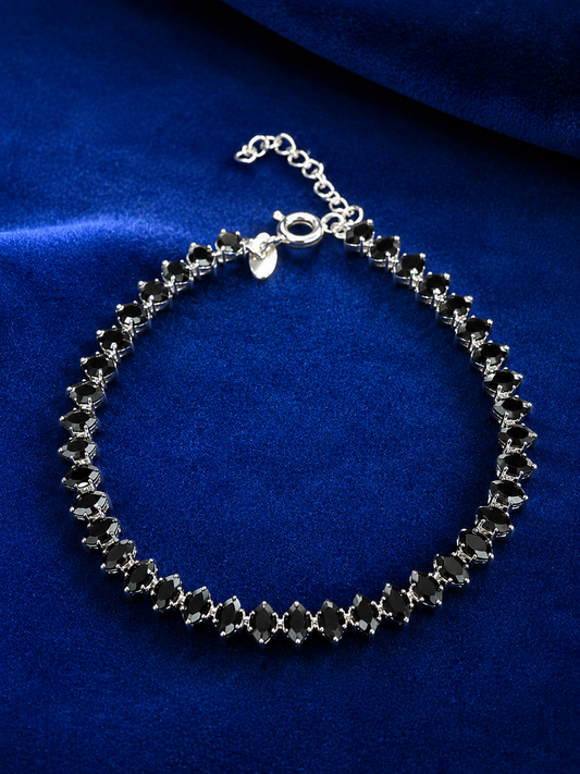 Pulsera tennis negra espinada
