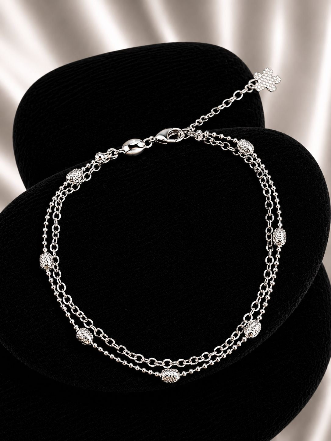Pulsera doble con pelotitas facetiadas