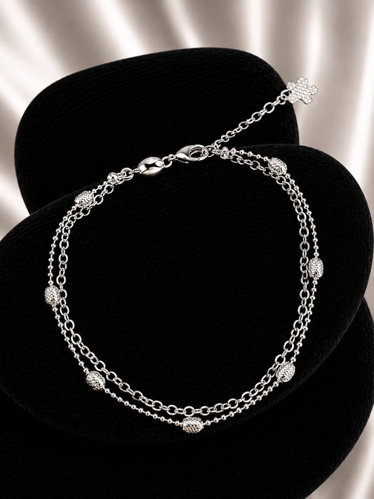Pulsera doble con pelotitas facetiadas