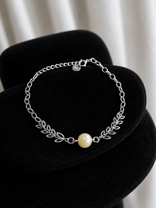 Pulsera flores con perla