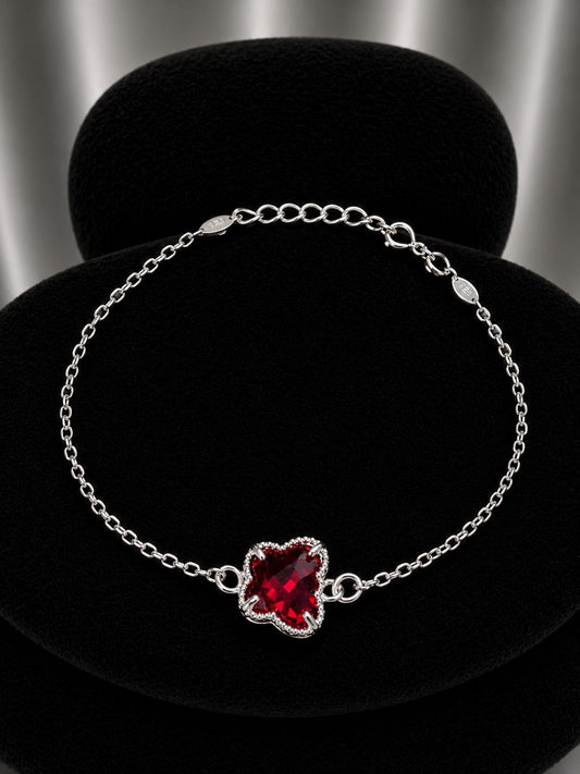 Pulsera con mariposa cristal rojo
