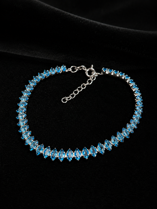 Pulsera tennis circon celeste espinada