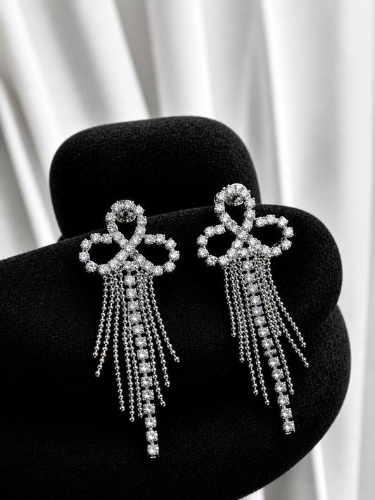 Aros colgante lazo con circones