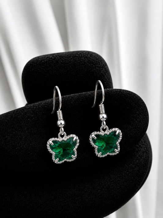 Aros colgante mariposa verde