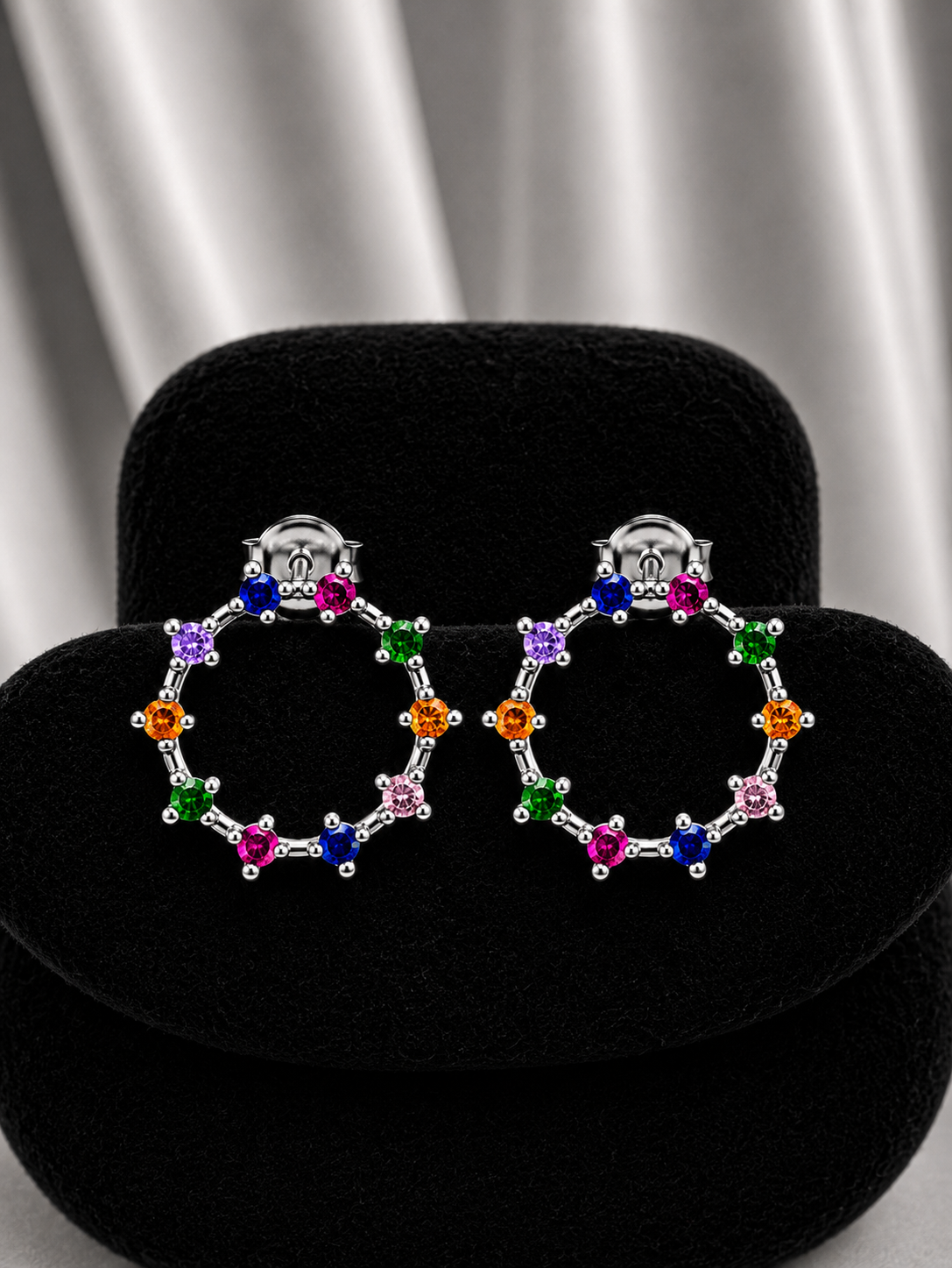 Aros Zircones Colores Mixto