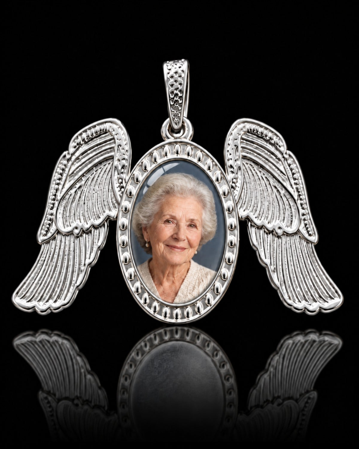 Colgante alas de ángel personalizado con fotoresina a color