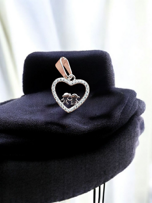 Colgante corazón y niños