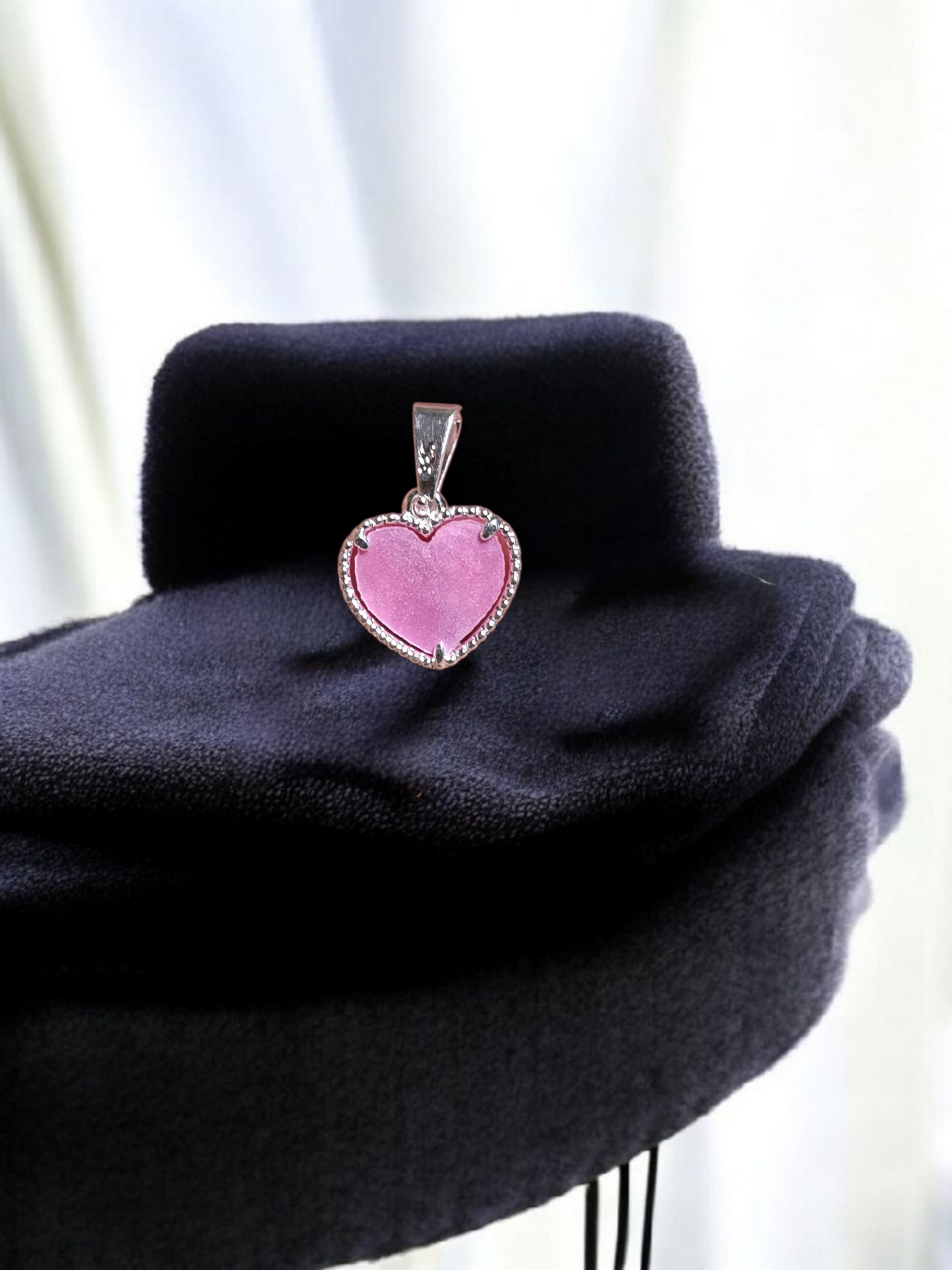 Colgante corazón rosa