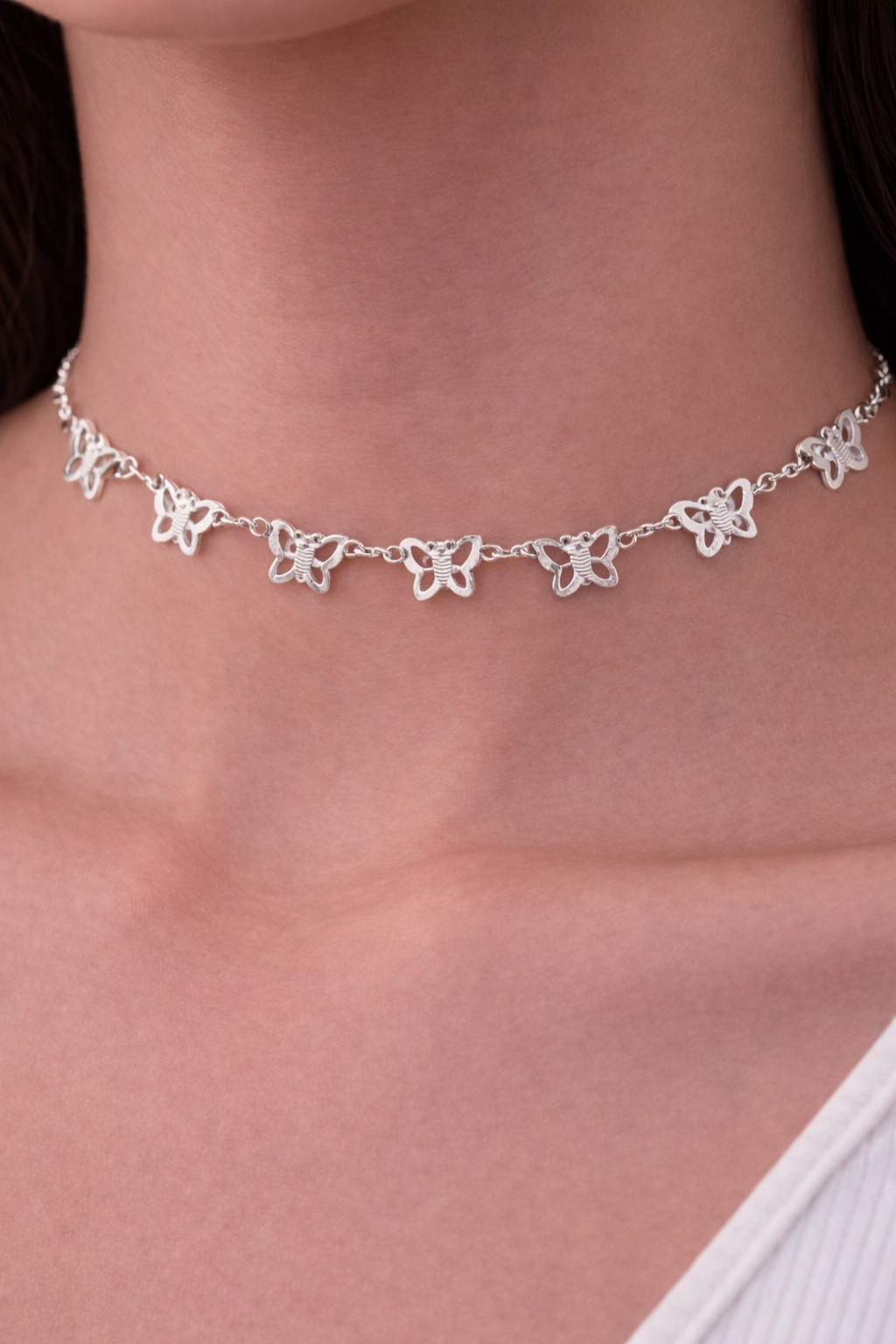 Cadena choker mariposas