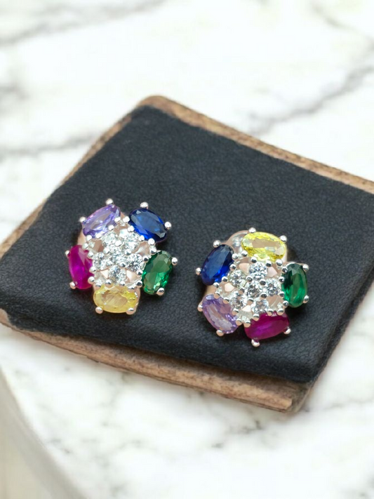 Aros piedras de colores