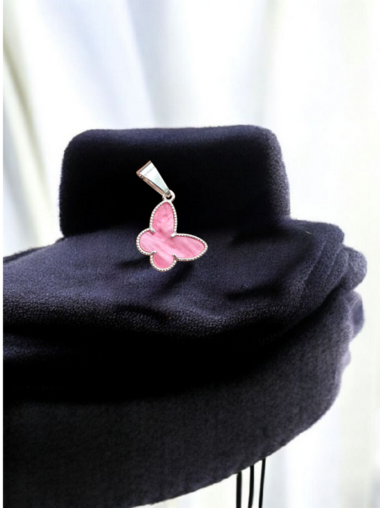 Colgante mariposa rosa