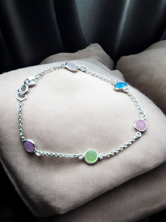 Pulsera rolo con piedras de colores