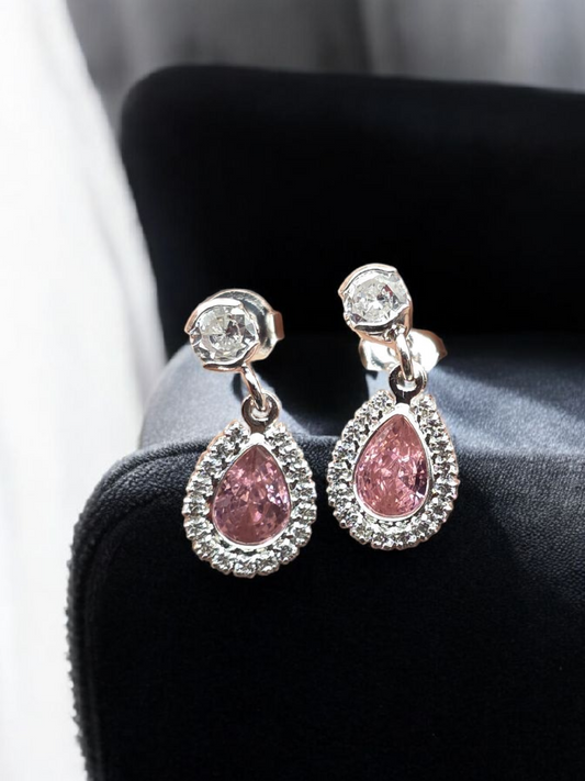 Aros gotas rosa