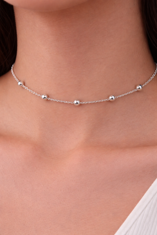 Cadena choker bolitas