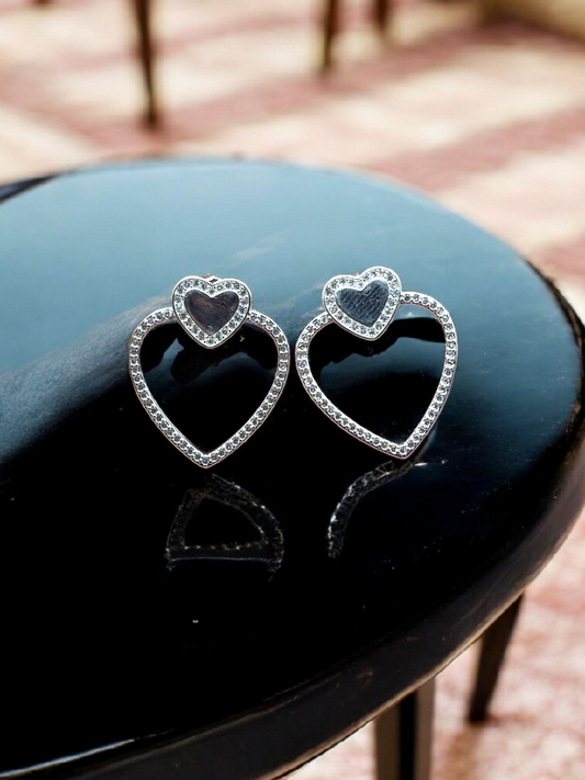 Aros corazón microcircones