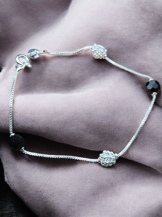 Pulsera veneciana esferas negras