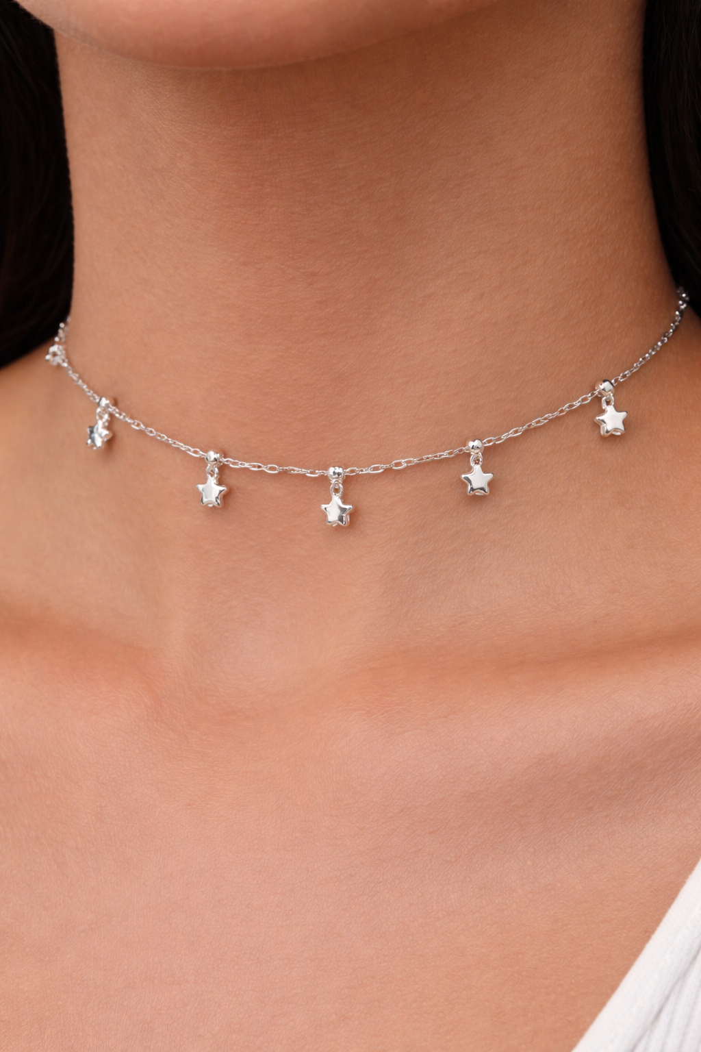Cadena choker estrellas