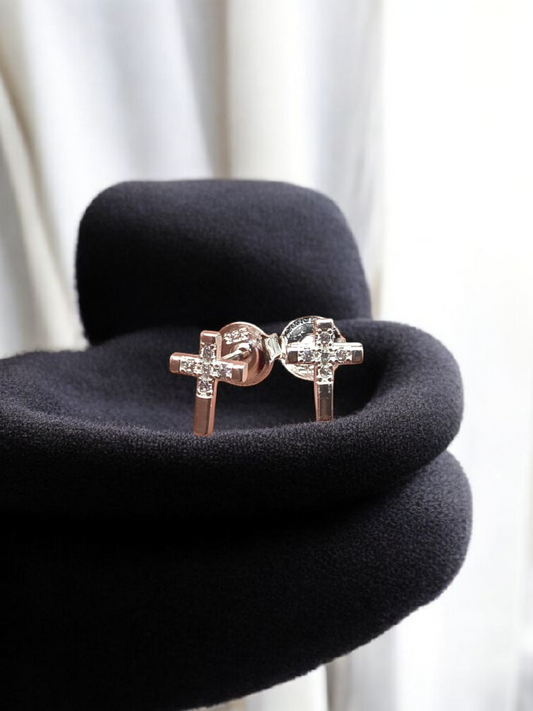 Aros cruz con circon